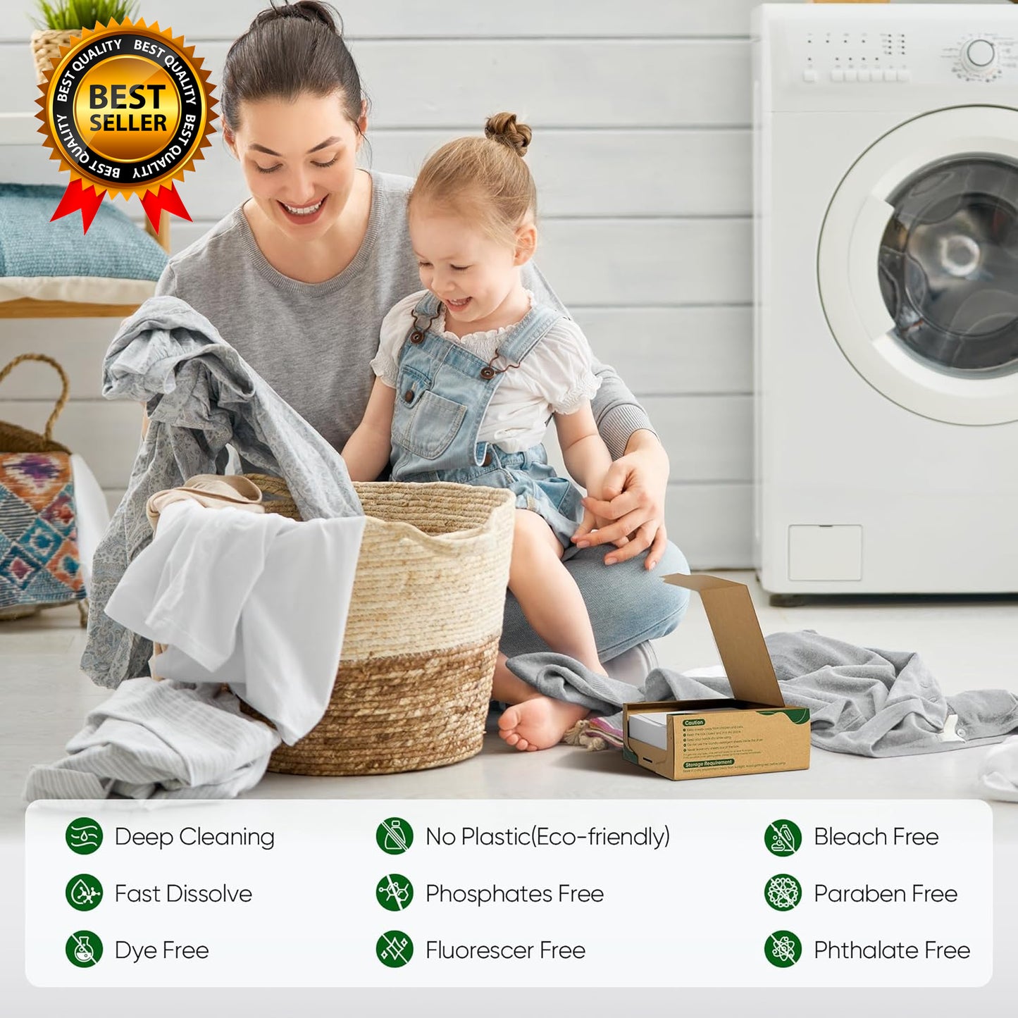Travel Laundry Detergent Sheets 300 Loads Eco-Friendly Washing Detergent Sheets