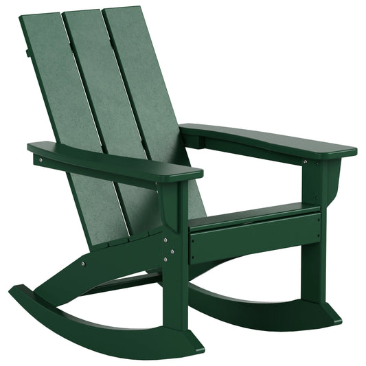 Shoreside Modern Eco-Friendly All Weather Poly Adirondack Rocking Chair