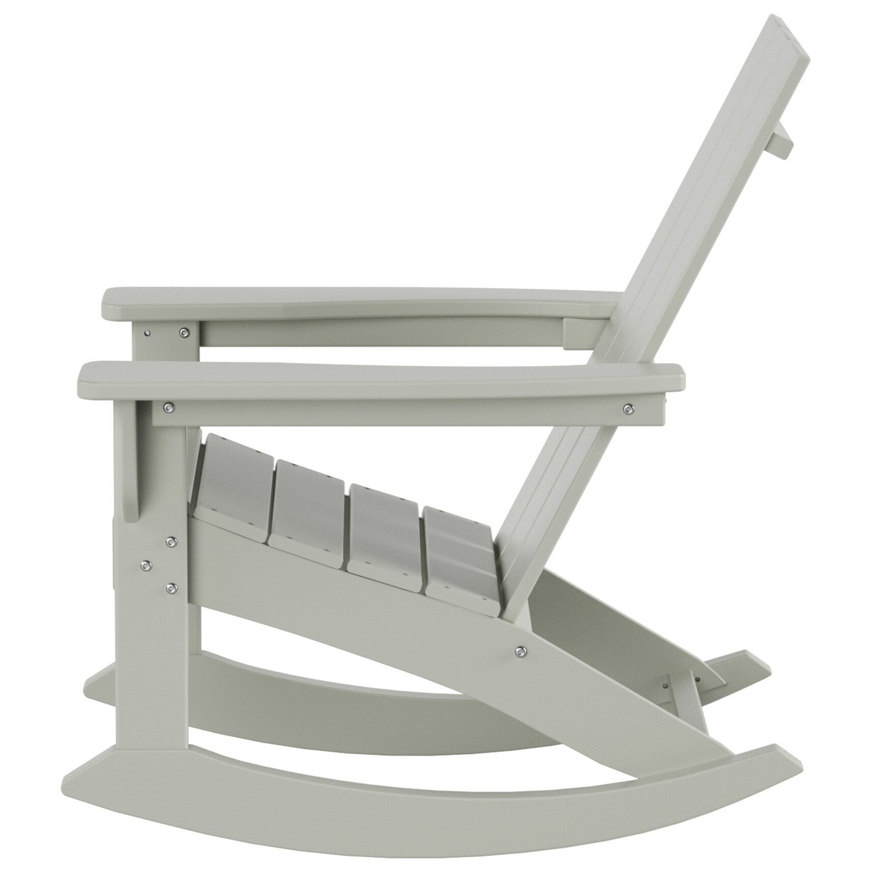 Shoreside Modern Eco-Friendly All Weather Poly Adirondack Rocking Chair