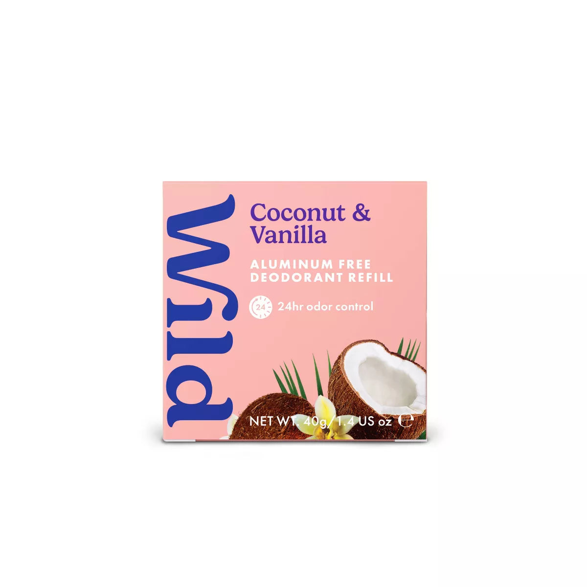 Wild Cosmetics Cream Deodorant Refill - Coconut & Vanilla - Aluminum-Free 1.4Oz: Vegan, Naturally Derived Ingredients