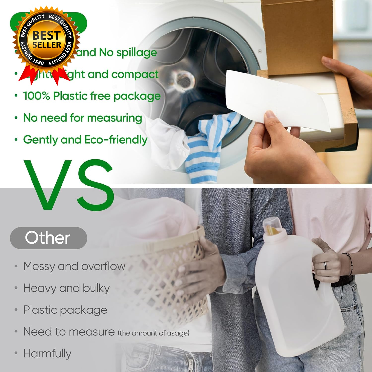 Travel Laundry Detergent Sheets 300 Loads Eco-Friendly Washing Detergent Sheets