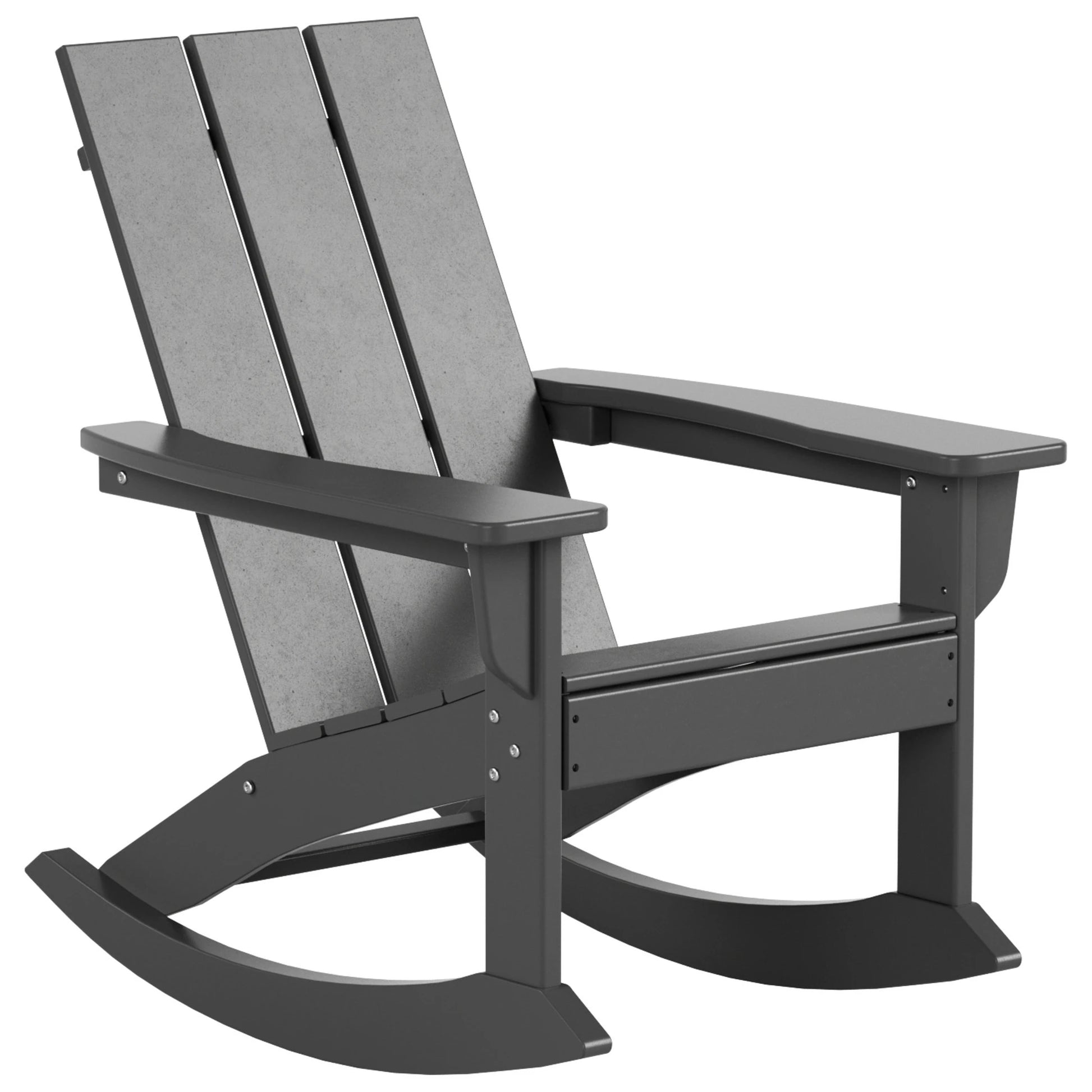 Shoreside Modern Eco-Friendly All Weather Poly Adirondack Rocking Chair