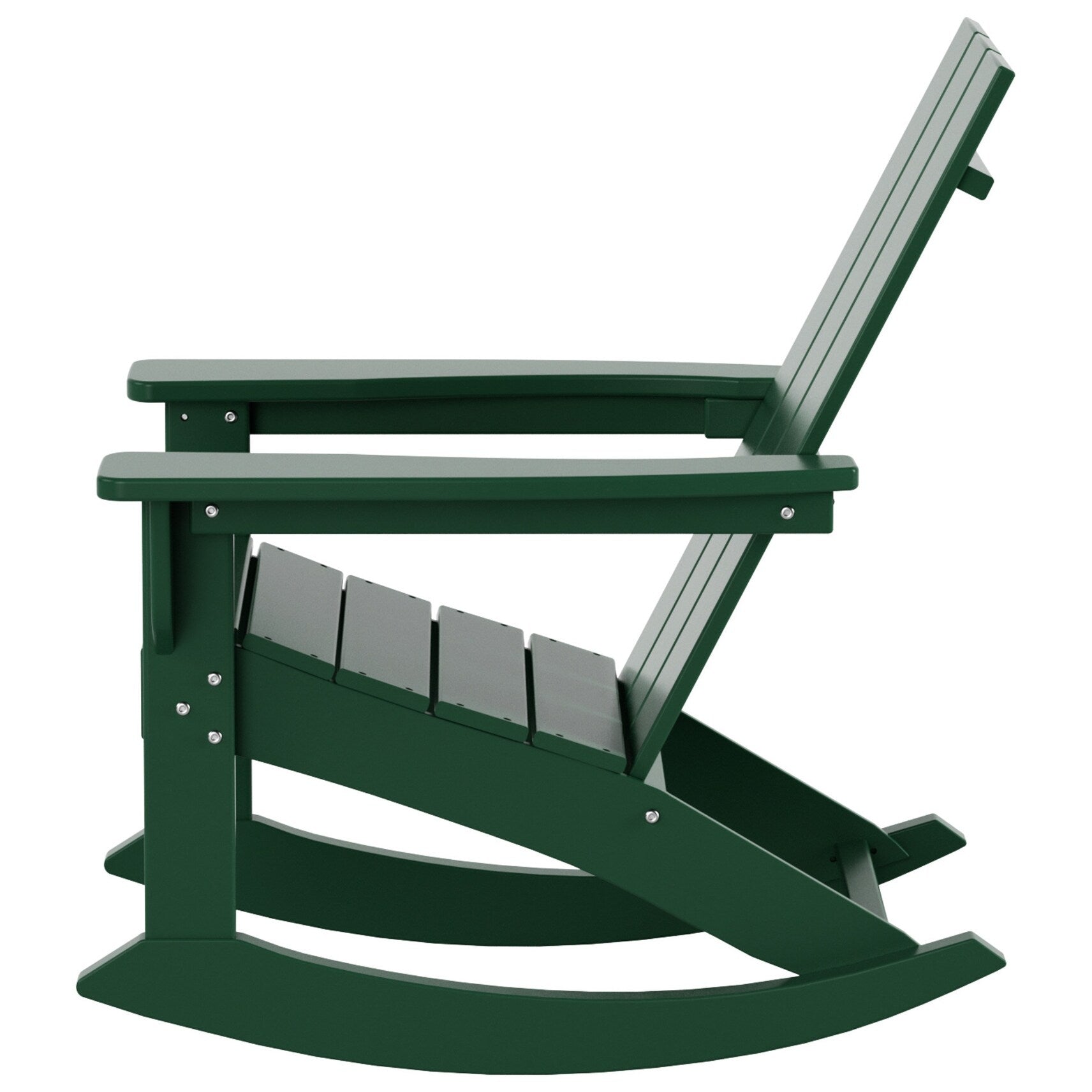 Shoreside Modern Eco-Friendly All Weather Poly Adirondack Rocking Chair