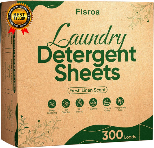 Travel Laundry Detergent Sheets 300 Loads Eco-Friendly Washing Detergent Sheets