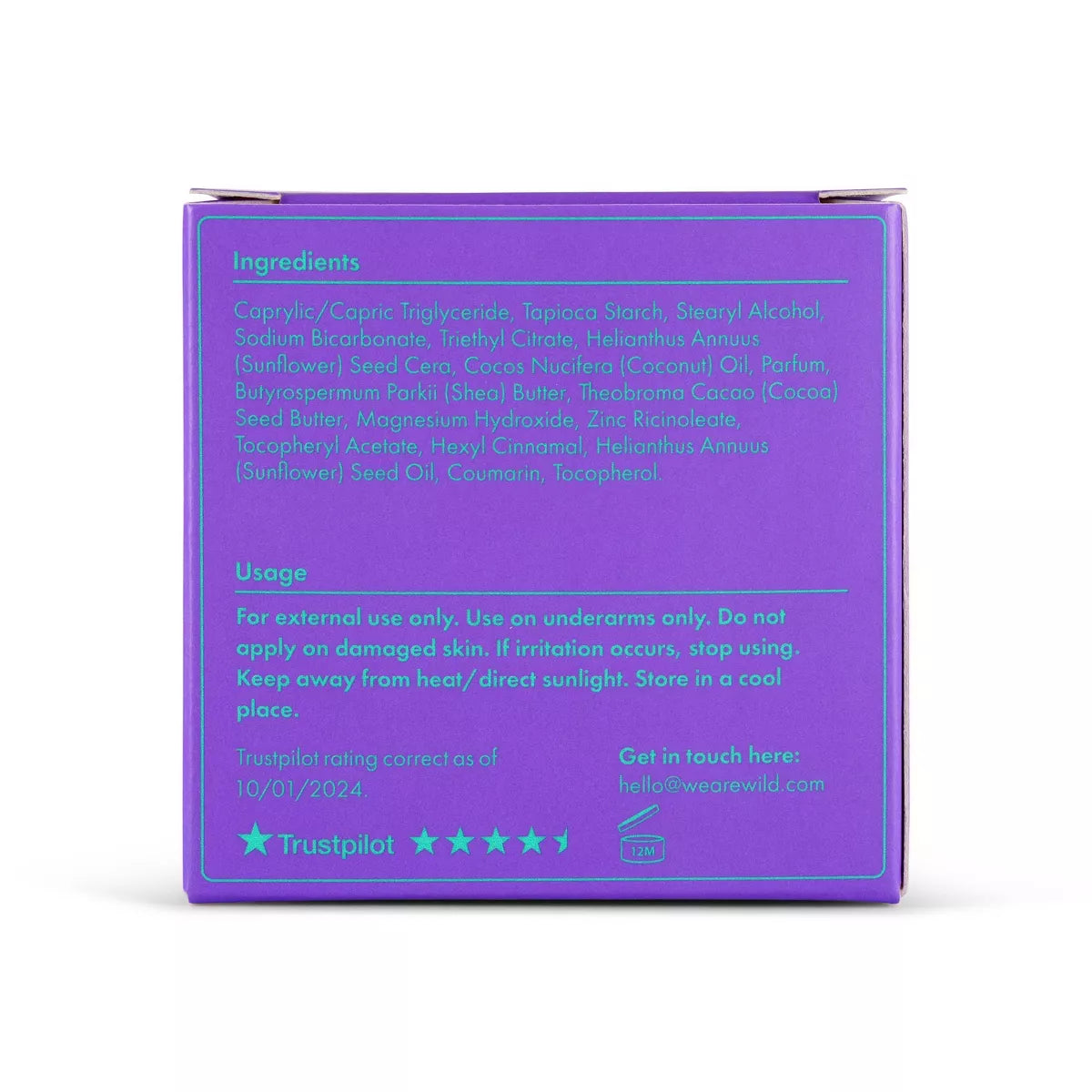 Wild Cosmetics Cream Deodorant Refill - Coconut & Vanilla - Aluminum-Free 1.4Oz: Vegan, Naturally Derived Ingredients