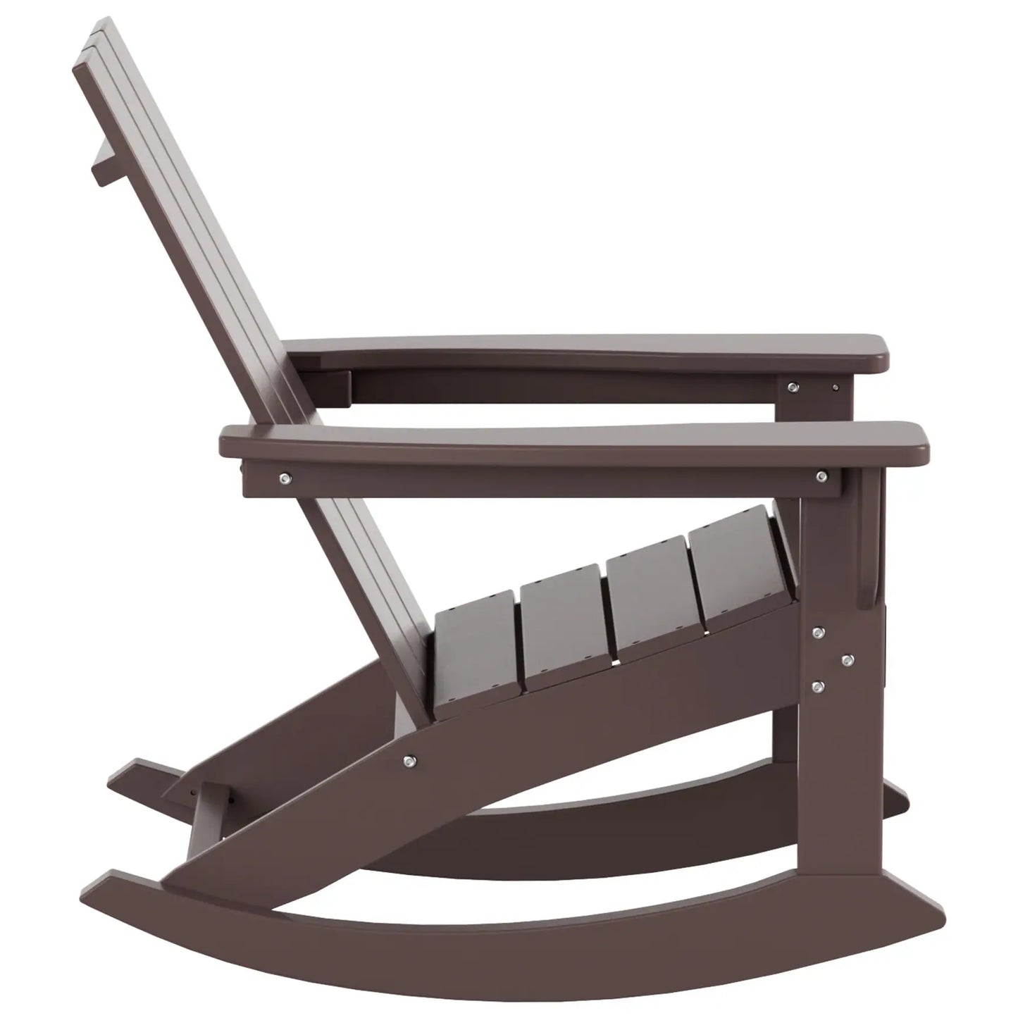 Shoreside Modern Eco-Friendly All Weather Poly Adirondack Rocking Chair