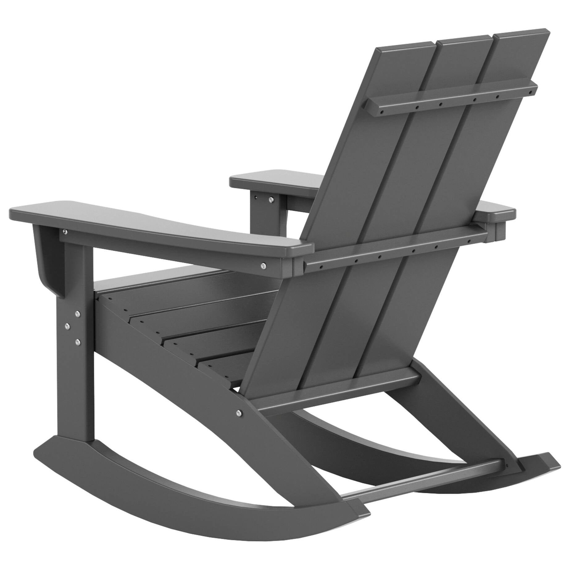 Shoreside Modern Eco-Friendly All Weather Poly Adirondack Rocking Chair