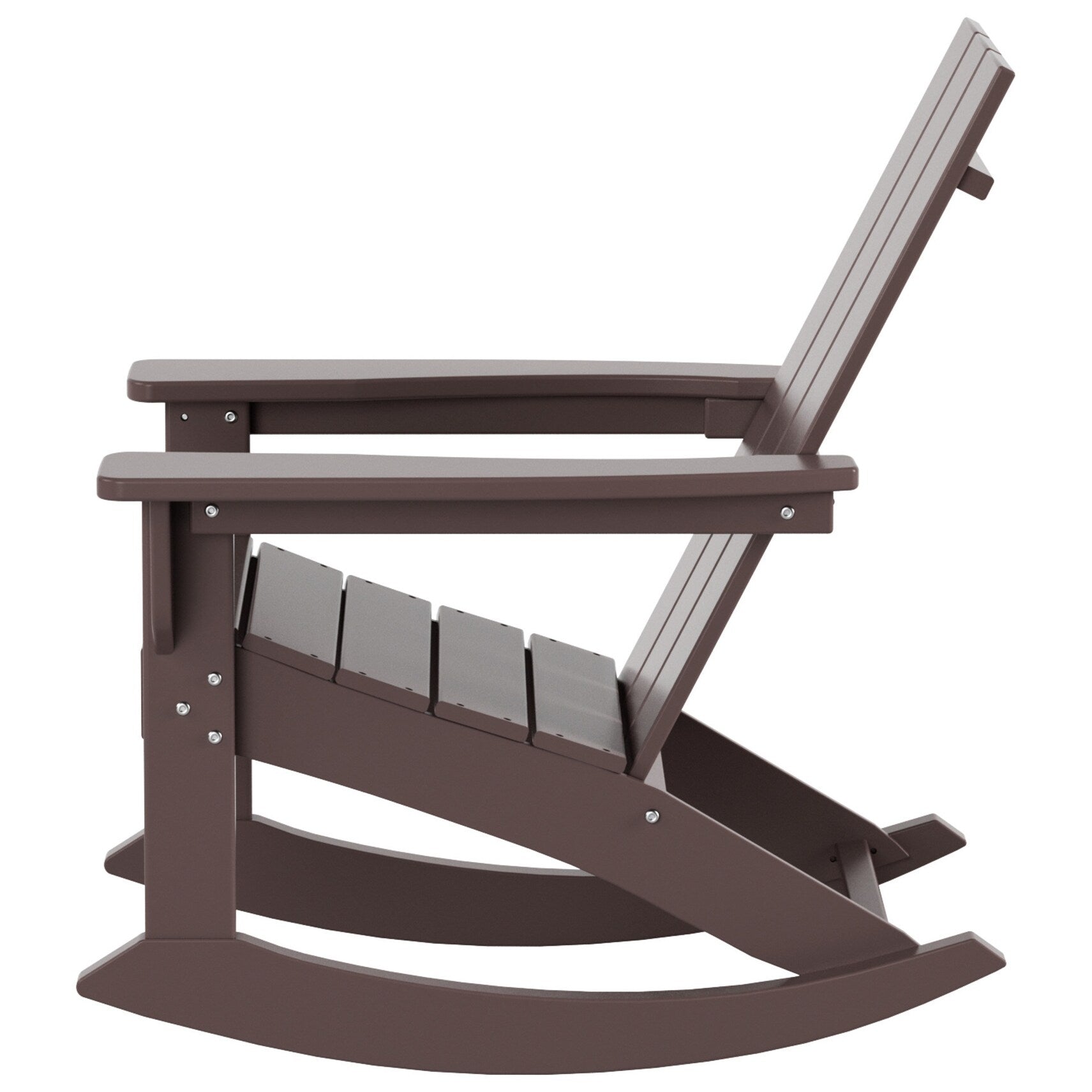 Shoreside Modern Eco-Friendly All Weather Poly Adirondack Rocking Chair